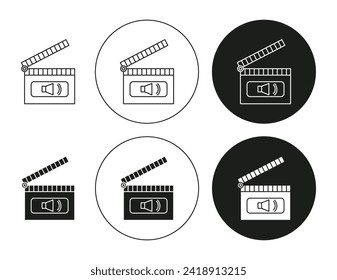 Casting call icon set in thin line outline style. Casting call linear vector sign