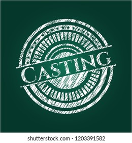 Casting chalkboard emblem on black board