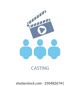 casting concept line icon. Simple element illustration.casting concept outline symbol design.