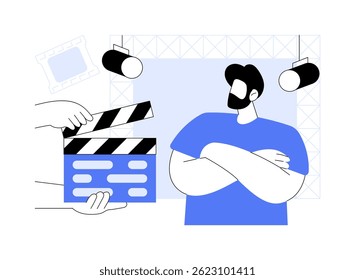 Dia de fundição ilustrações isoladas de vetor de desenhos animados. Agência de marketing escolher um ator profissional, processo de fundição, negócios de estúdio de produção, promoção da marca, publicidade ideia vetor cartoon.