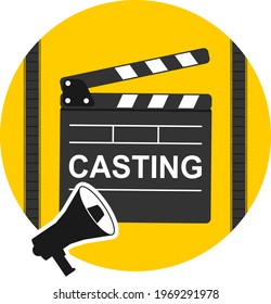 Casting icon, yellow casting selection icon. Vector illustration. Vector.