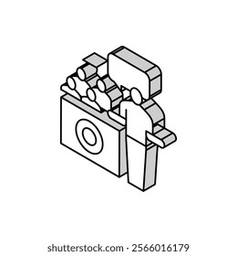 casting interview video film isometric icon vector. casting interview video film sign. isolated symbol illustration