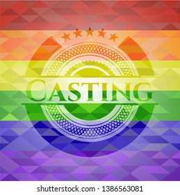 Casting lgbt colors emblem. Vector Illustration. Mosaic.