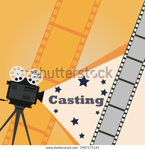 casting for a\
role in a movie, vector\
illustration