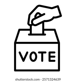 Casting Vote Vector Line Icon Design