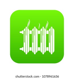 Cast-iron battery icon green vector isolated on white background