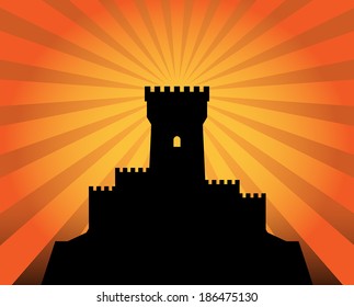 Castle abstract background, vector illustration