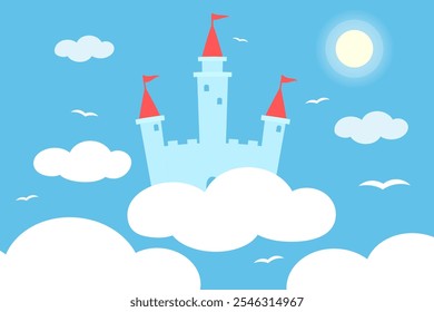 Castle in the air cartoon image. Clipart image
