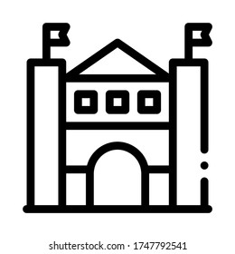 castle amusement park icon vector. castle amusement park sign. isolated contour symbol illustration