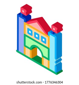 castle amusement park icon vector. isometric castle amusement park sign. color isolated symbol illustration