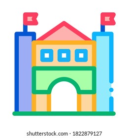 castle amusement park icon vector. castle amusement park sign. color symbol illustration