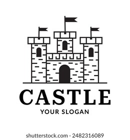 Castle badge, logo, iicon, solated on a white background. Web design, print, social media