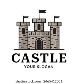 Castle badge, logo, isolated on a white background. Web design, print, social media