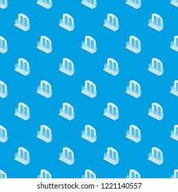 Castle balcony pattern vector seamless blue repeat for any use