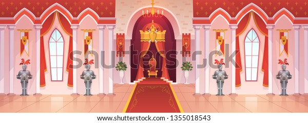 Castle Ballroom Interior Medieval Royal Palace Stock Vector (Royalty ...