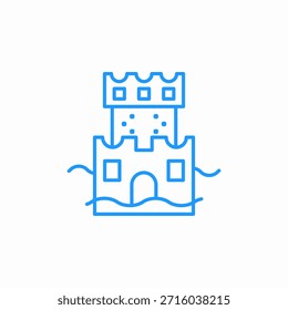 castle beach waves icon sign vector