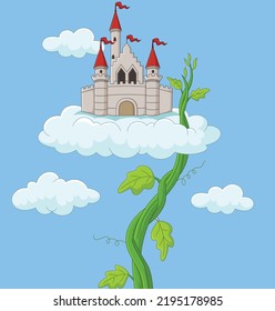 Castle with bean sprout in the clouds