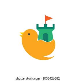 Castle Bird Logo Icon Design