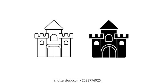 Castle Black Line  Fill Vector Icon