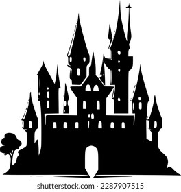 Castle | Black and White Vector illustration