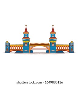 Castle Bridge Illustrarion Vector Color