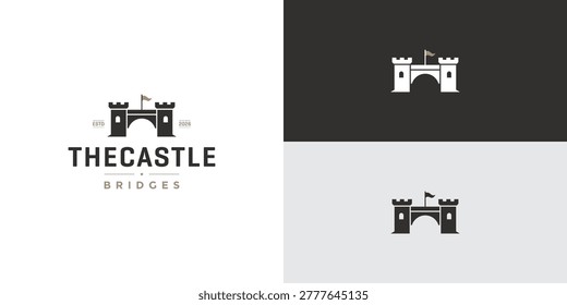 Castle bridge logo design elements