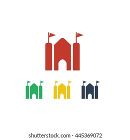 Castle Building Architecture Company Logo Vector Icon Set