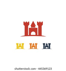 Castle Building Architecture Company Logo Vector Icon Set
