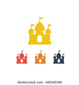 Castle Building Architecture Company Logo Vector Icon Set