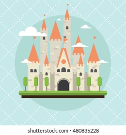 castle building flat design