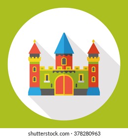 castle building flat icon