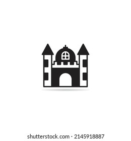 castle building icon vector illustration