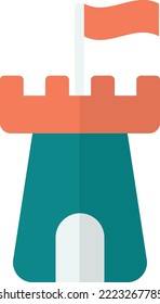 castle building illustration in minimal style isolated on background