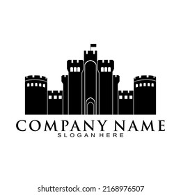 Castle building illustration vector logo