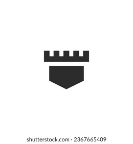 Logo del edificio del castillo en negro con fondo en blanco