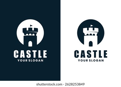 Castle Building Logo Design Template	
