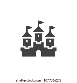 Castle building vector icon. filled flat sign for mobile concept and web design. Fairy tale castle simple solid icon. Symbol, logo illustration. Pixel perfect vector graphics