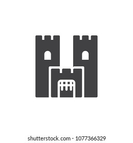 Castle building vector icon. filled flat sign for mobile concept and web design. Kingdom castle simple solid icon. Symbol, logo illustration. Pixel perfect vector graphics