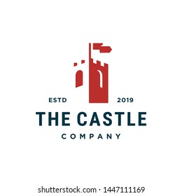 castle building vector icon logo design