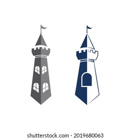 Castle building vector illustration icon Template design