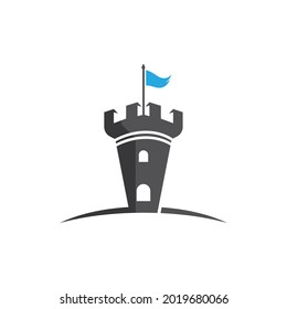 Castle building vector illustration icon Template design