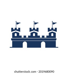 Castle building vector illustration icon Template design