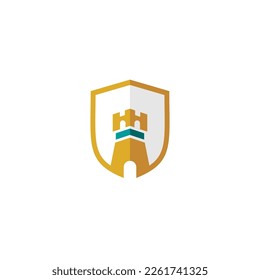 castle building vector logo design