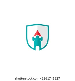 diseño de logotipo vectorial de construcción de castillo