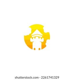 castle building vector logo design