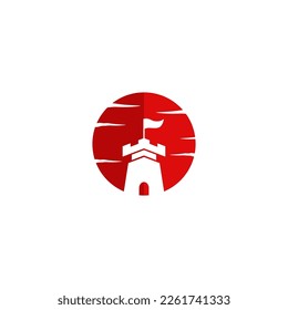 castle building vector logo design