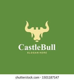 Castle Bull Logo Template Design
