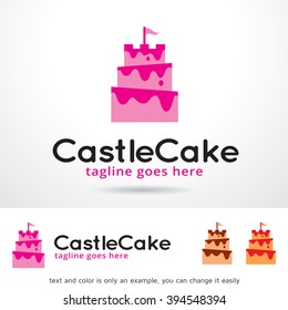 Castle Cake Logo Template Design Vector 