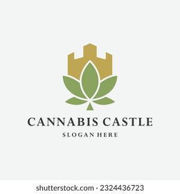 Castle Cannabis design concept, modern creative logo design.