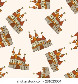 castle , cartoon seamless pattern background
